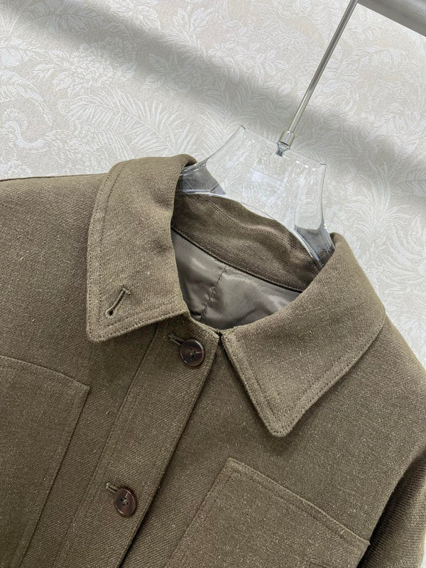 LP 25 Jacket With Belt Khaki Linen Wool 309236