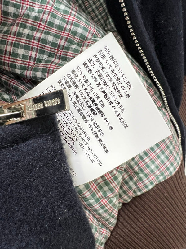 Miu Miu 25 Jacket Navy Blue Mix Brown Wool 302815