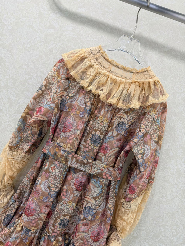 Robe courte à lacets en coton rose clair Zimmermann Rebellion 335958