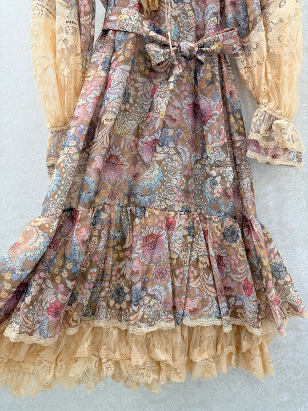 Zimmermann Rebellion Lace-Up Mini Dress Tan Pink Cotton 347314