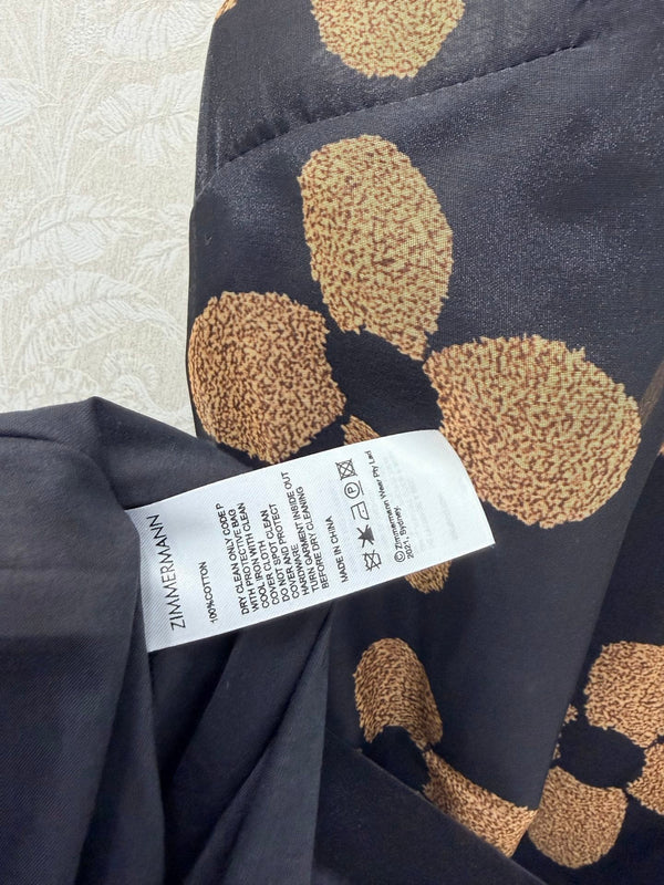 Zimmermann Robe Fleurie Couture en Coton Noir 347347