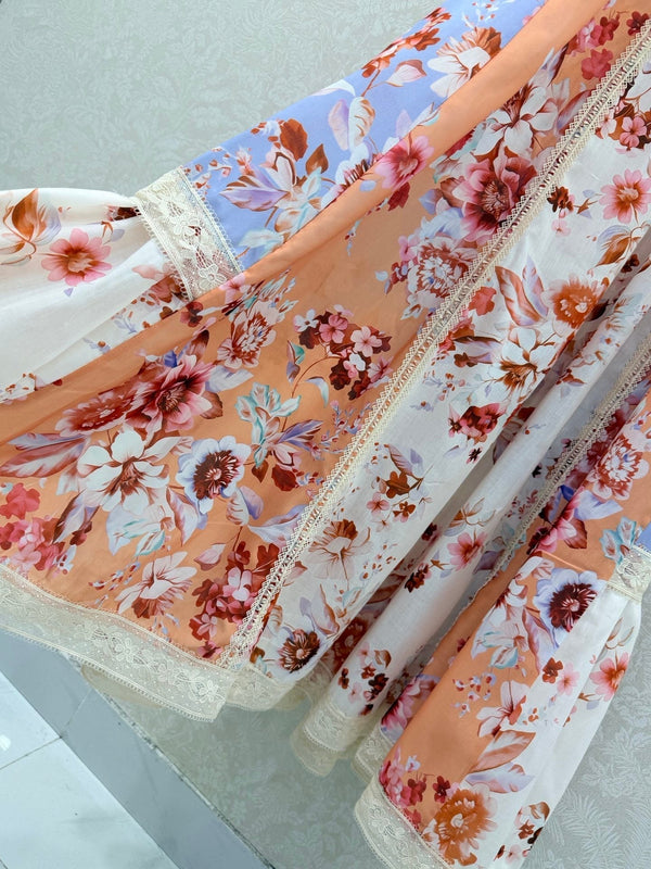Zimmermann Robe Awaken à bordure en dentelle en coton à imprimé varié 347334