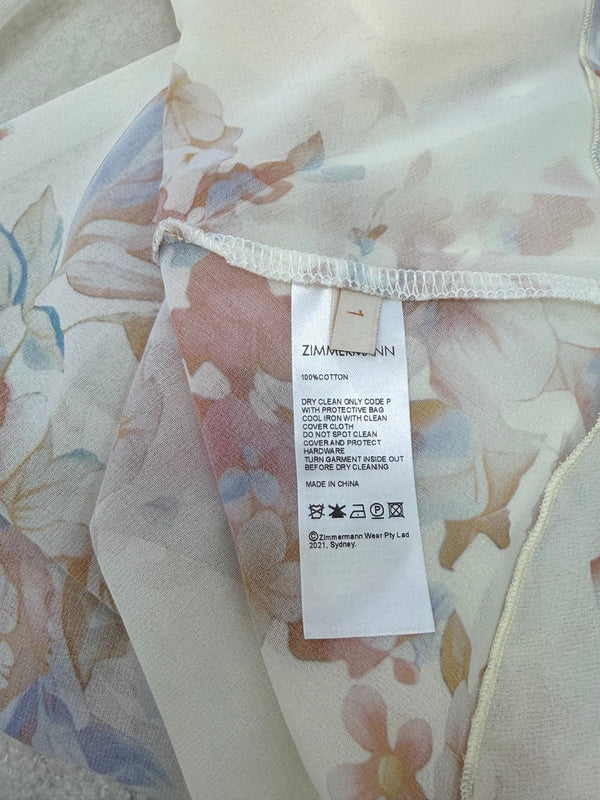Robe nuisette Zimmermann Awaken à volants en coton imprimé assorti 347332