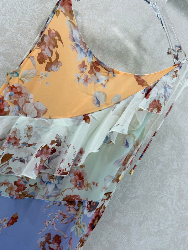 Robe nuisette Zimmermann Awaken à volants en coton imprimé assorti 347332