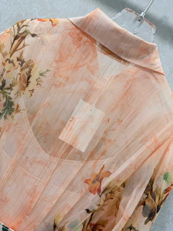 Zimmermann Robe chemise longue ceinturée Afya à imprimé floral en coton 347320