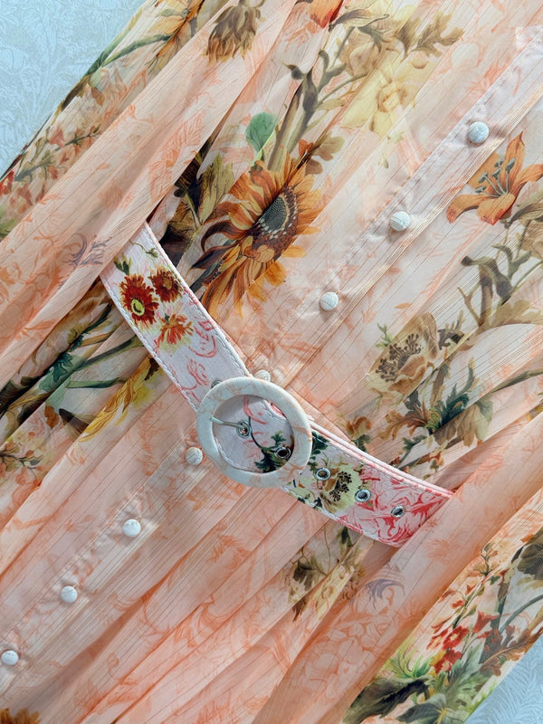 Zimmermann Robe chemise longue ceinturée Afya à imprimé floral en coton 347320