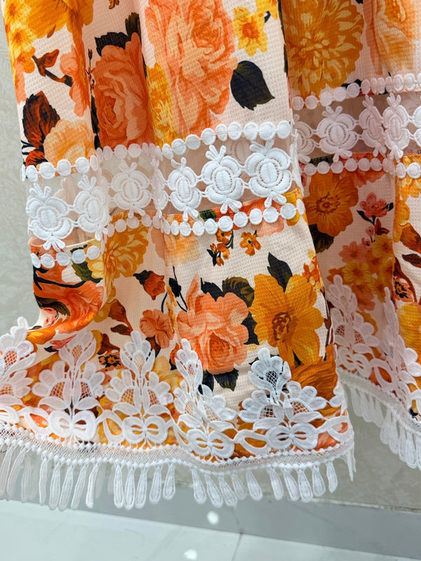Zimmermann Stardust Mini Dress Orange Cotton 339888