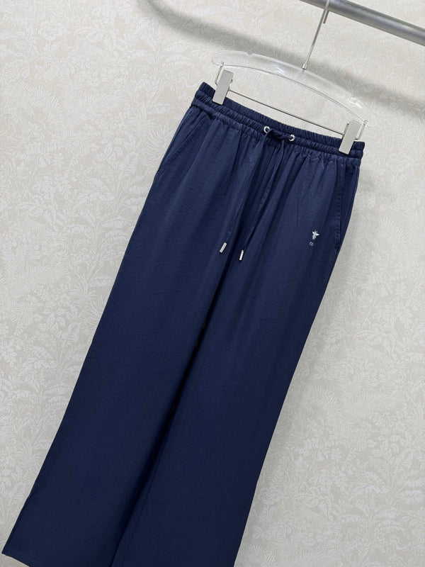 CD 26s Wide-Leg Pants Navy Blue Rayon Coppe 352027