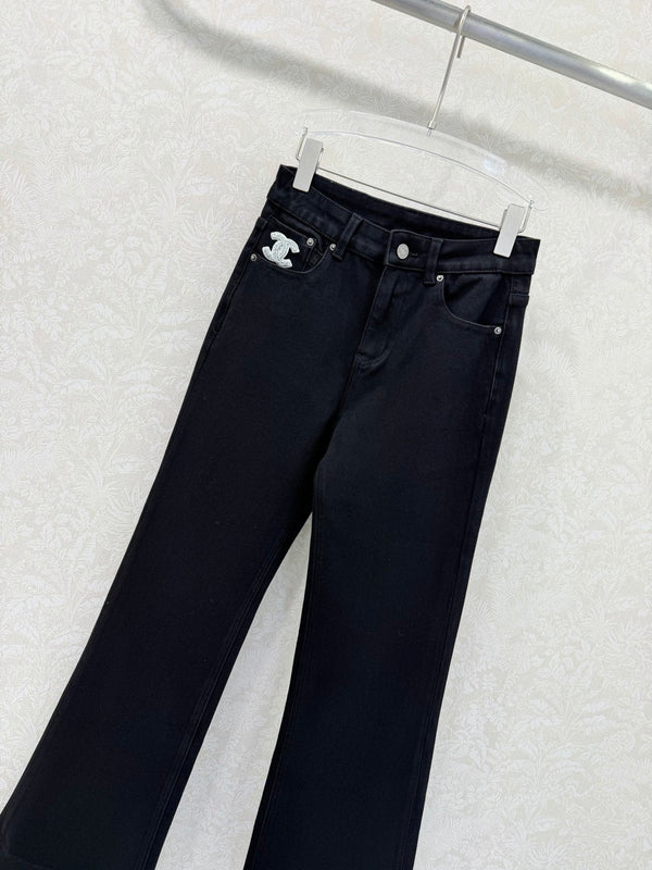 CC 26s Jean Droit Effiloché Noir Coton 352015