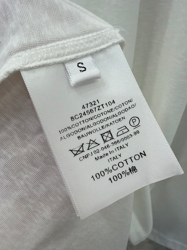 T-shirt Col Rond Manches Longues 100% Coton Blanc CC 26s