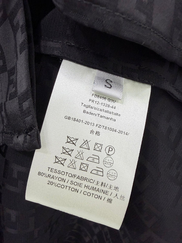 Fendi 26sShirt Jacquard Pattern Black Rayon Cotton