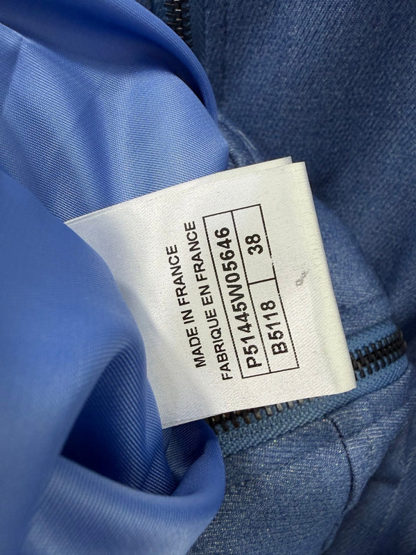 CC 26s Veste en jean bleu à col côtelé et rayures 353034