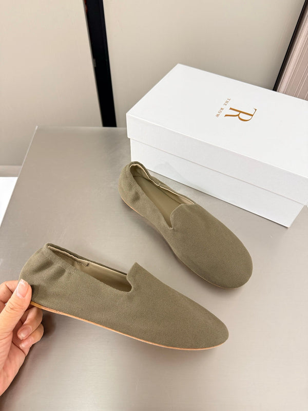 TR Casa Ballet Flat Olive Green Canvas 872477