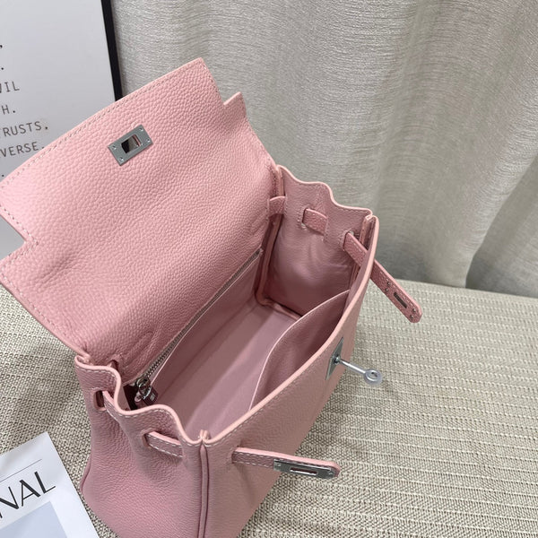 HM Kelly 25cm Pastel Pink Togo Leather Silver Hardware
