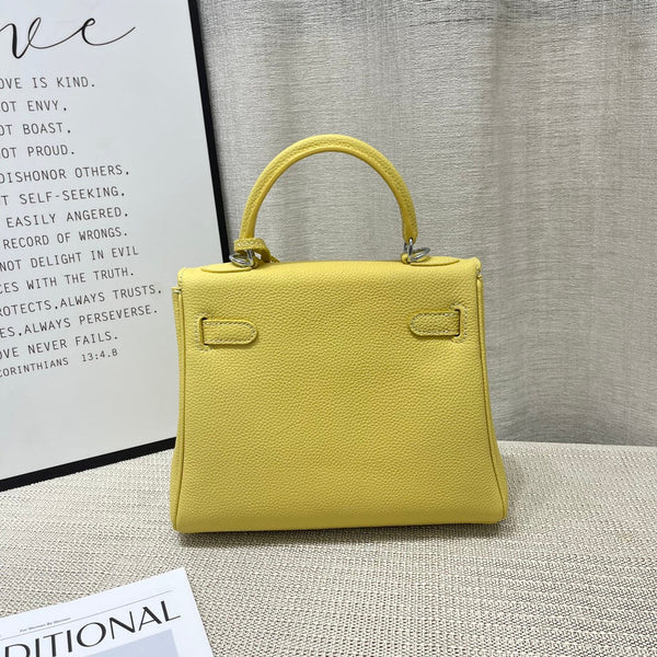 HM Kelly 25cm Lime Togo Leather Silver Hardware