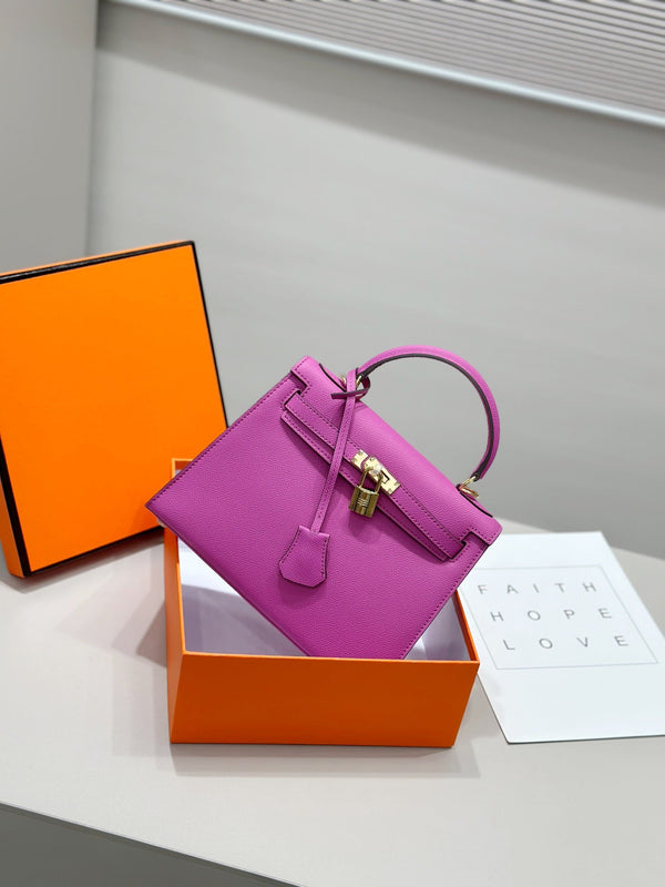 HM Kelly 25cm Pink Epsom Leather Gold Hardware