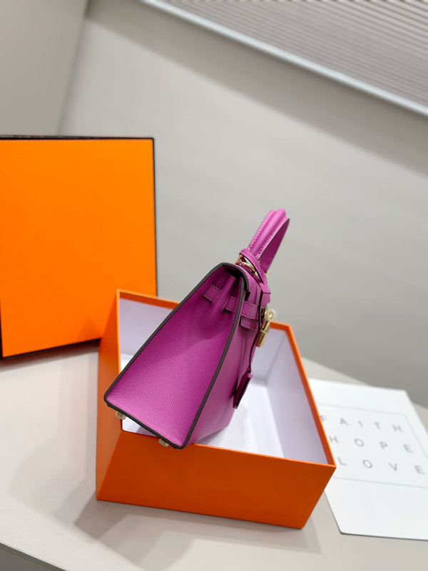 HM Kelly 25cm Pink Epsom Leather Gold Hardware