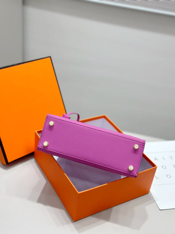 HM Kelly 25cm Pink Epsom Leather Gold Hardware