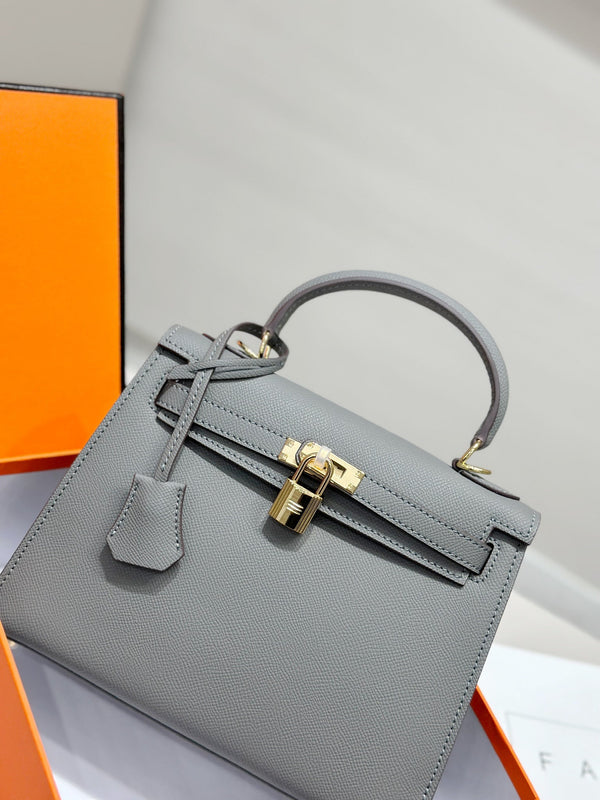 HM Kelly 25cm Vert Amande Epsom Leather Gold Hardware