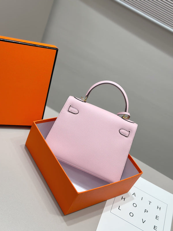 HM Kelly 25cm Light Pink Epsom Leather Gold Hardware