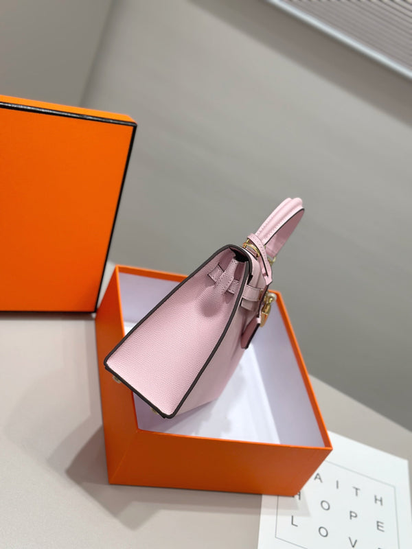 HM Kelly 25cm Light Pink Epsom Leather Gold Hardware