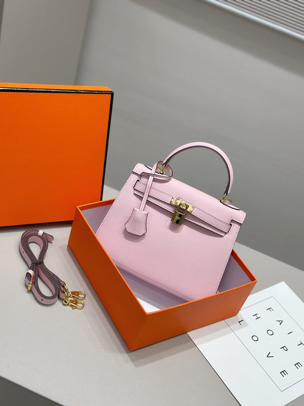 HM Kelly 25cm Light Pink Epsom Leather Gold Hardware