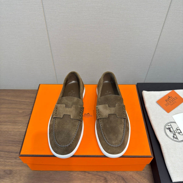 Mocassini HM 25 in pelle di vacchetta verde muschio 329173