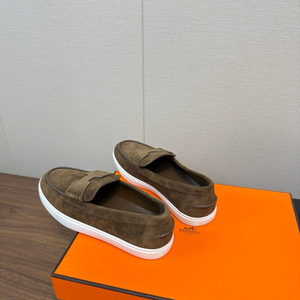 Mocassini HM 25 in pelle di vacchetta verde muschio 329173