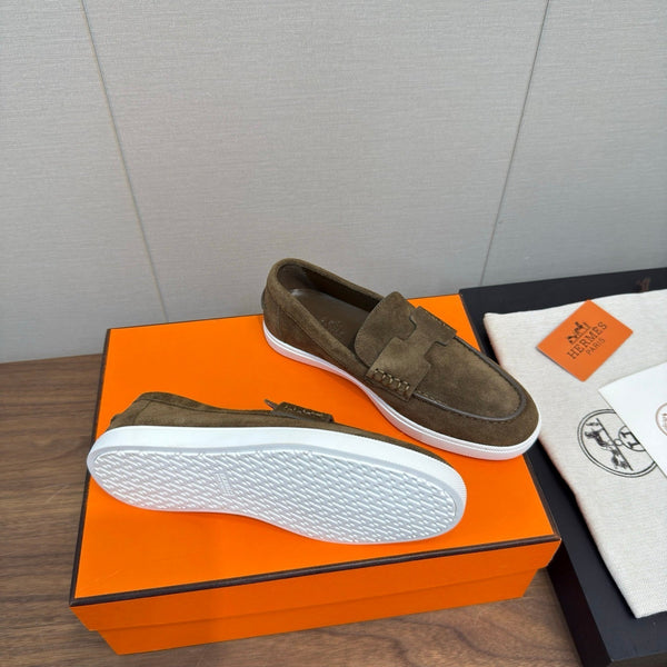 Mocassini HM 25 in pelle di vacchetta verde muschio 329173