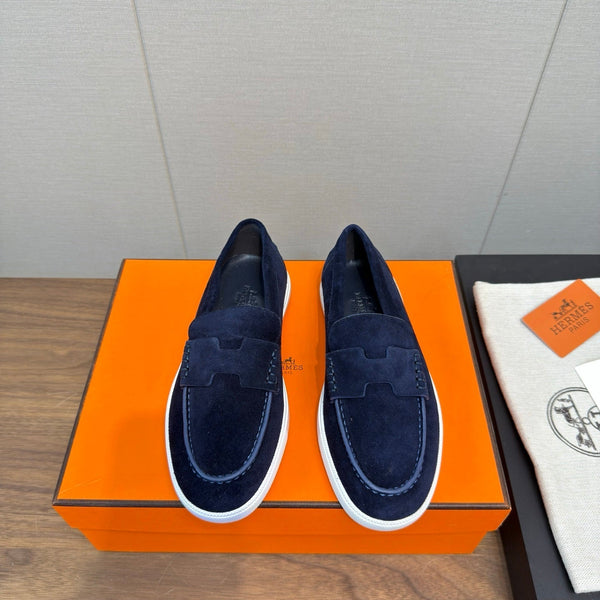 HM 25 Loafers Navy Blue Cowhide 329174