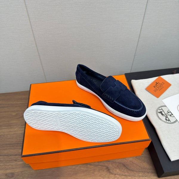 HM 25 Loafers Navy Blue Cowhide 329174