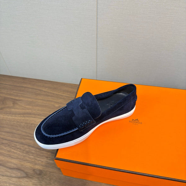 HM 25 Loafers Navy Blue Cowhide 329174