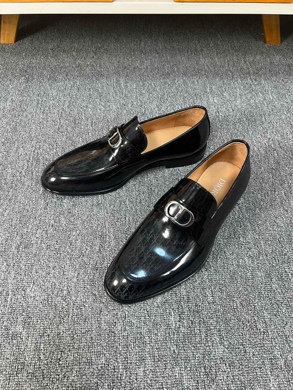 CD SYMBOL GRANVILLE LOAFER GLOSSY BLACK MONOGRAM LAMBSKIN
