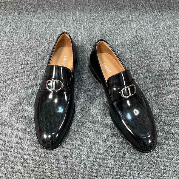 CD SYMBOL GRANVILLE LOAFER GLOSSY BLACK MONOGRAM LAMBSKIN
