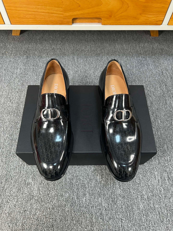 CD SYMBOL GRANVILLE LOAFER GLOSSY BLACK MONOGRAM LAMBSKIN