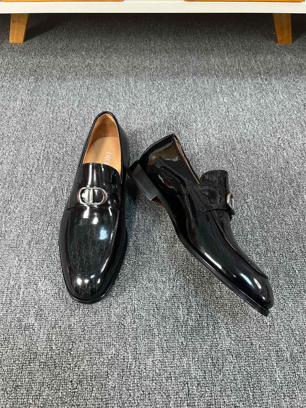 CD SYMBOL GRANVILLE LOAFER GLOSSY BLACK MONOGRAM LAMBSKIN