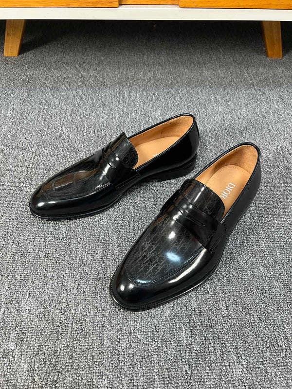 CD GRANVILLE LOAFER GLOSSY BLACK MONOGRAM LAMBSKIN