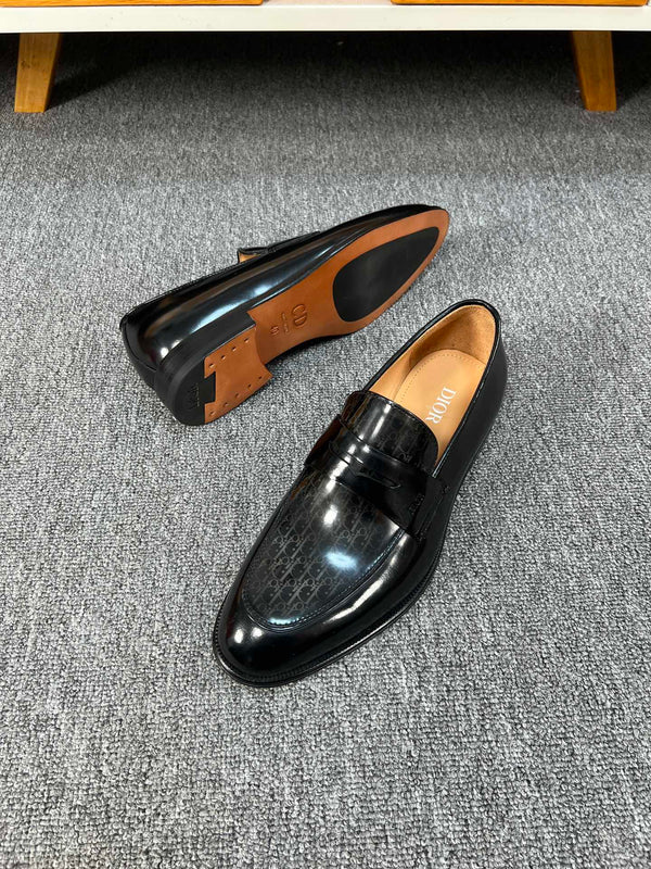 CD GRANVILLE LOAFER GLOSSY BLACK MONOGRAM LAMBSKIN