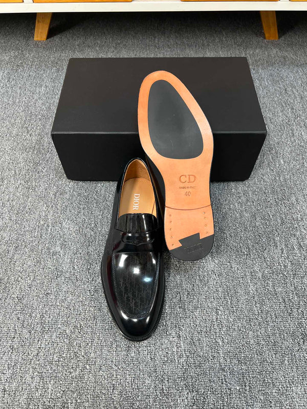 CD GRANVILLE LOAFER GLOSSY BLACK MONOGRAM LAMBSKIN
