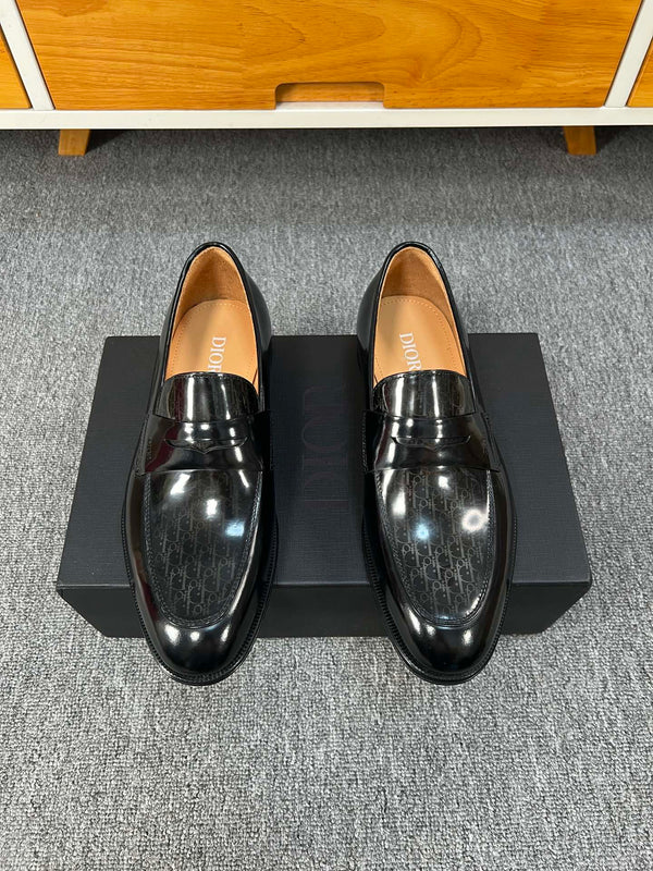 CD GRANVILLE LOAFER GLOSSY BLACK MONOGRAM LAMBSKIN