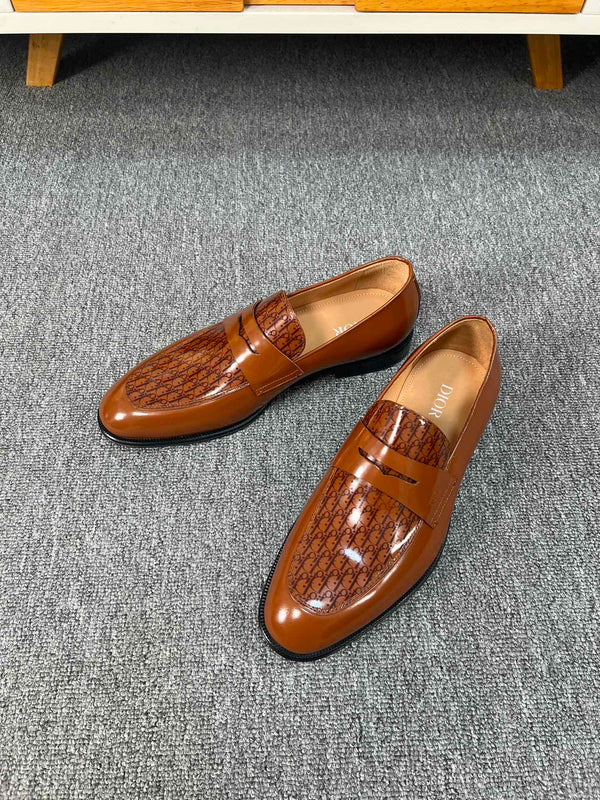 CD GRANVILLE LOAFER GLOSSY SIENNA MONOGRAM LAMBSKIN