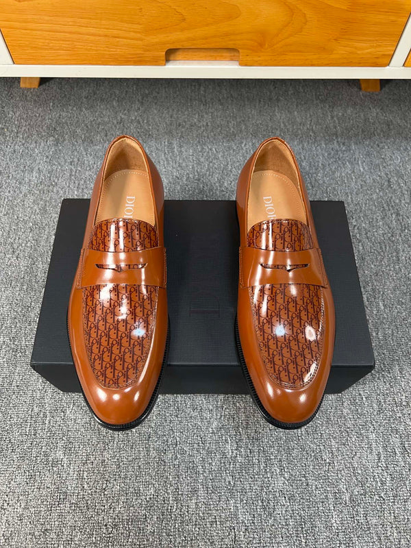 CD GRANVILLE LOAFER GLOSSY SIENNA MONOGRAM LAMBSKIN