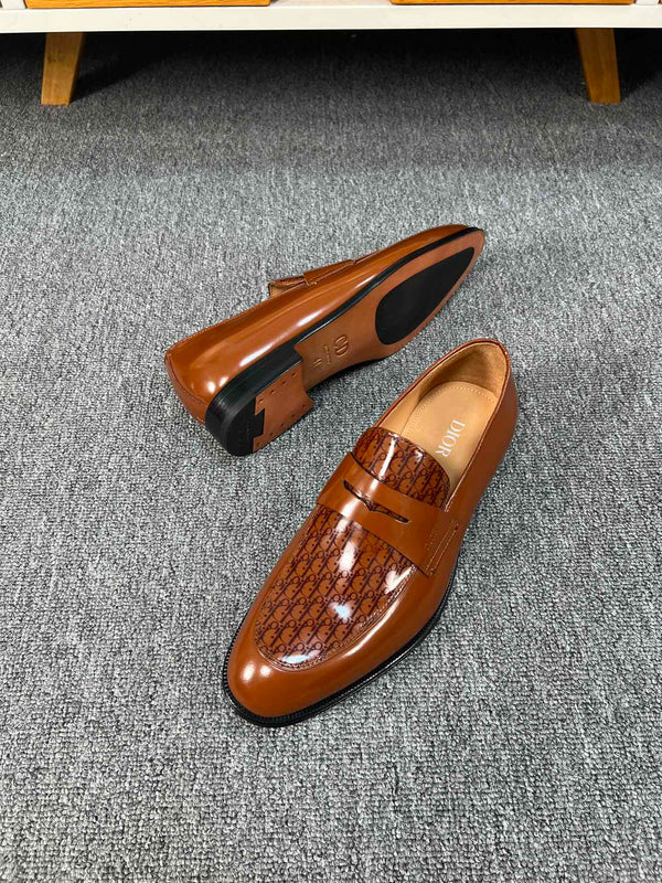 CD GRANVILLE LOAFER GLOSSY SIENNA MONOGRAM LAMBSKIN