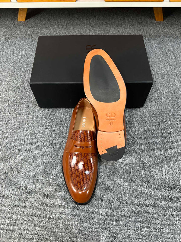 CD GRANVILLE LOAFER GLOSSY SIENNA MONOGRAM LAMBSKIN