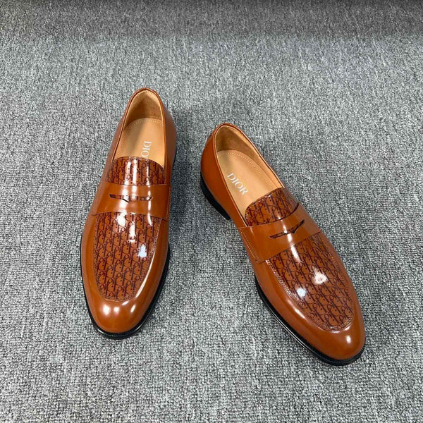 CD GRANVILLE LOAFER GLOSSY SIENNA MONOGRAM LAMBSKIN