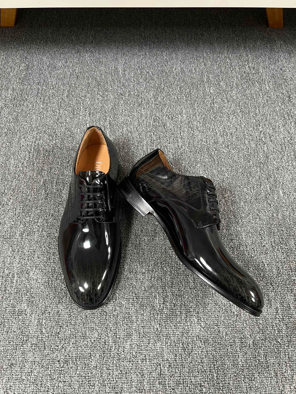CD TIMELESS OXFORD BLACK POLISHED CALFSKIN WITH MONOGRAM