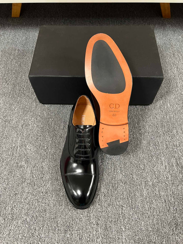 CD TIMELESS OXFORD BLACK POLISHED CALFSKIN