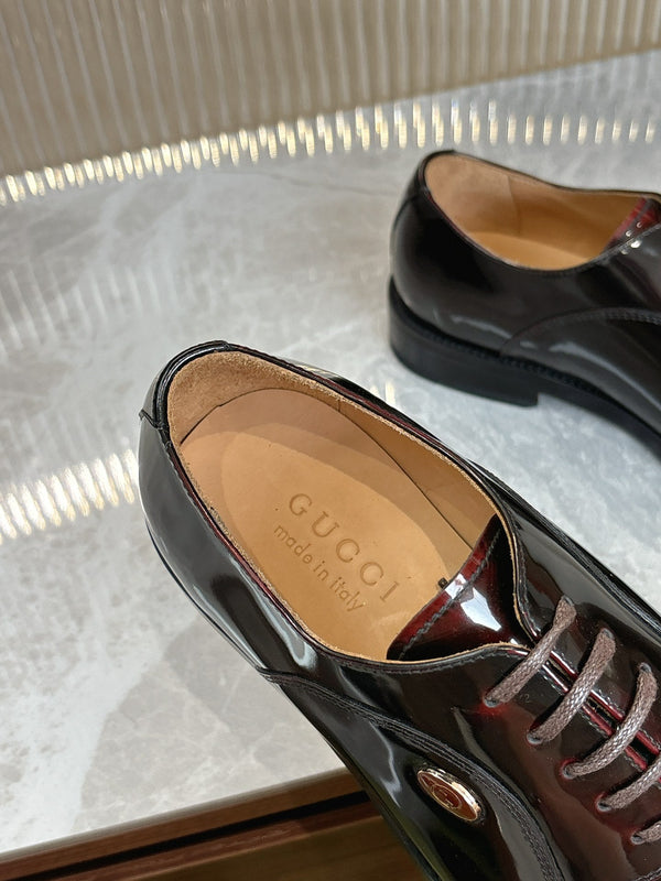 GG Men's Oxford Shoe Burgundy Patent Leather 524015