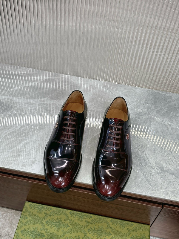 GG Men's Oxford Shoe Burgundy Patent Leather 524015