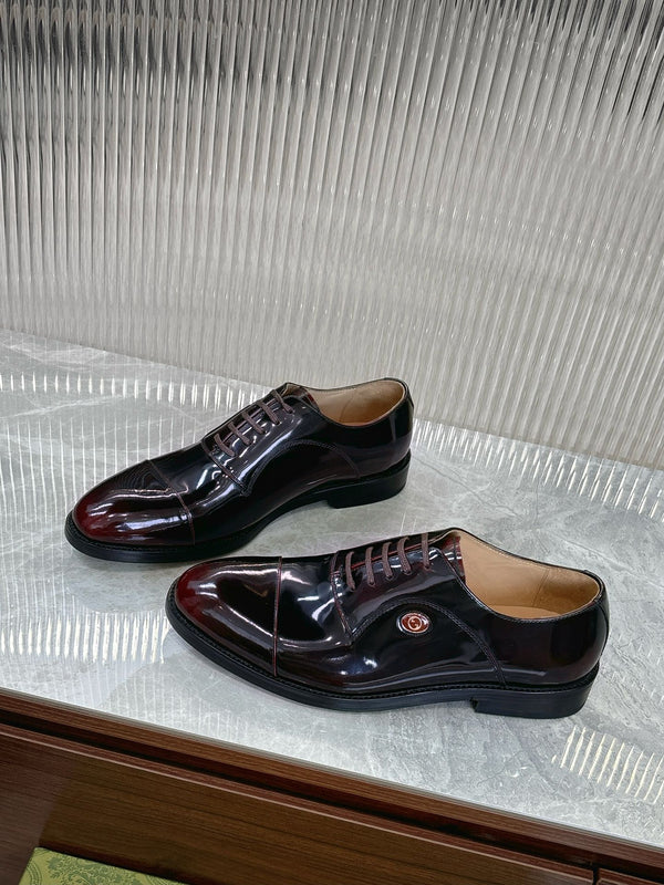 GG Men's Oxford Shoe Burgundy Patent Leather 524015